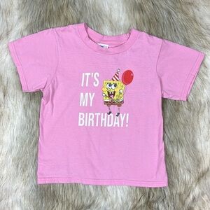 Nickelodeon Sponge Bob Square Pants ‘It’s My Birthday’ Short Sleeve T-Sh…